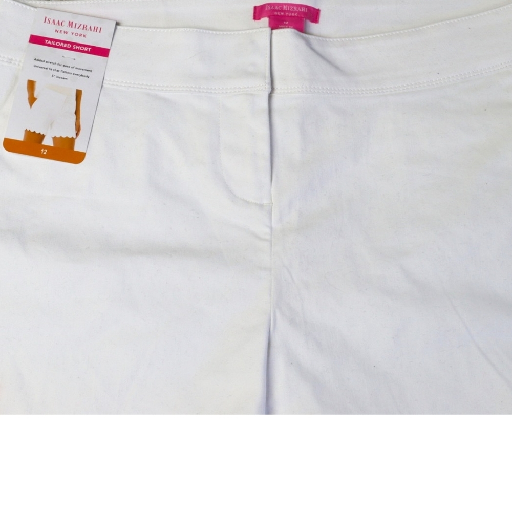 NWT -Isaac Mizrahi Tailored White Tailored Shorts - Picture 7 of 7